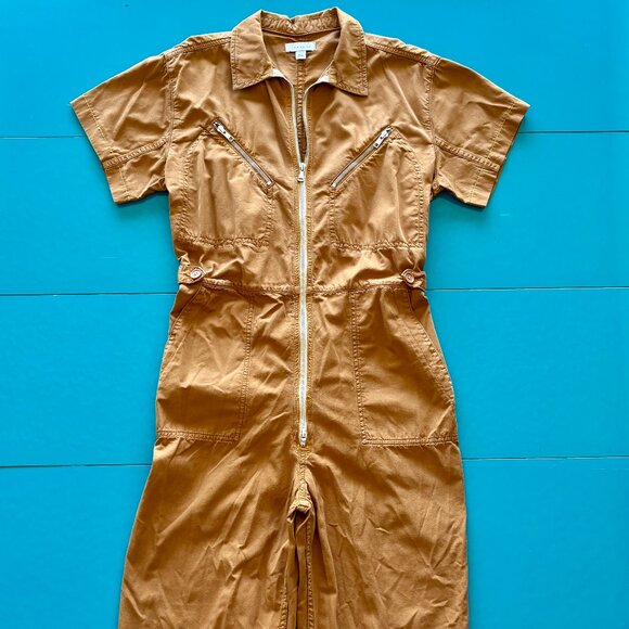 Topshop Women’s Camel-colored Jumpsuit – Size 8 - Picture 1 of 16